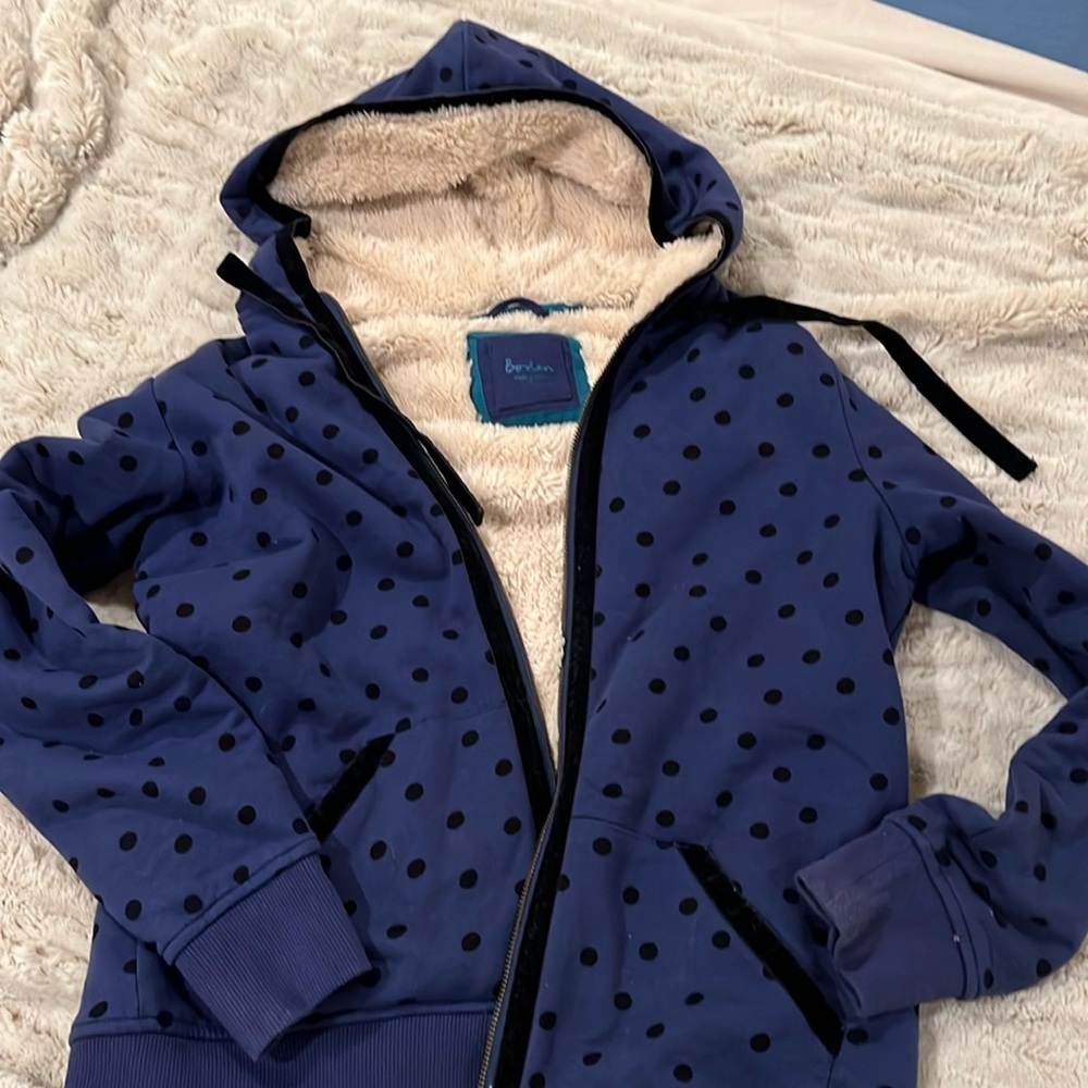 Boden full zip Sherpa lined fleece size small